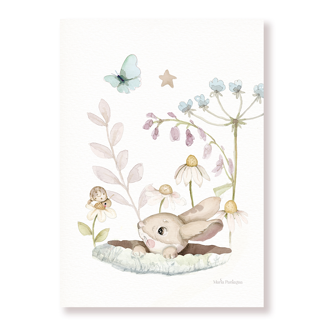 Lamina bienvenido caracol azul