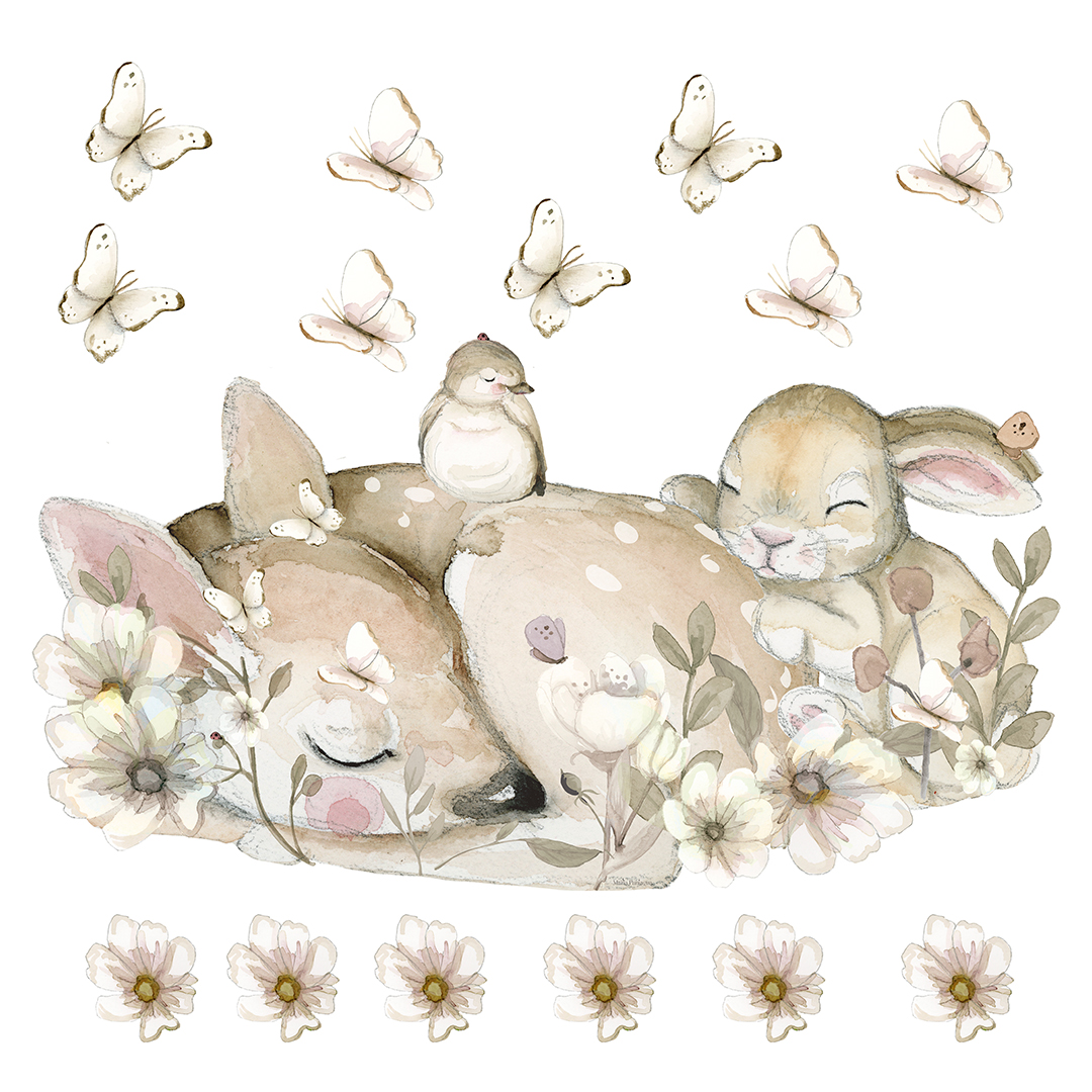 vinilo pared infantil amigos