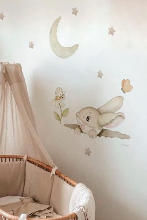 vinilo infantil bienvenido conejito