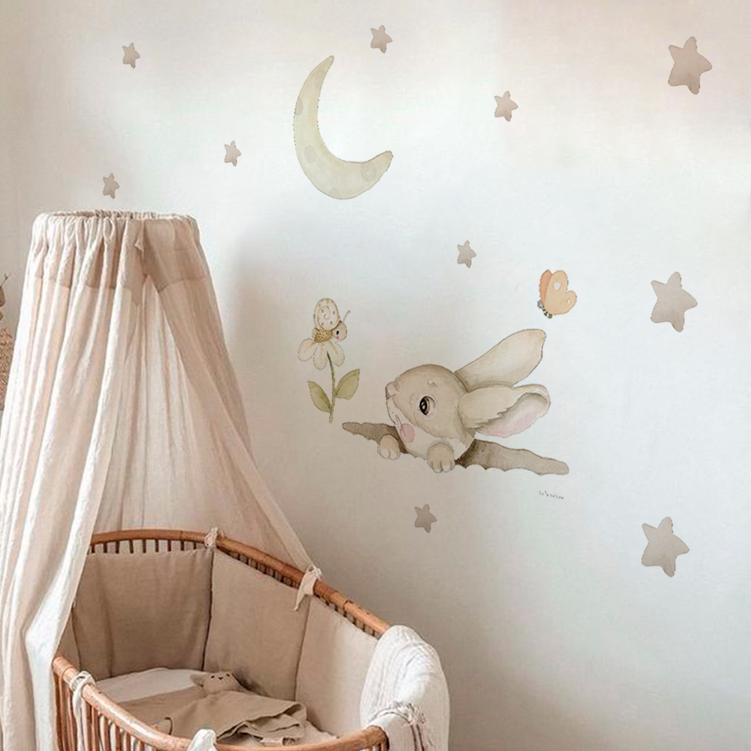 vinilo infantil bienvenido conejito