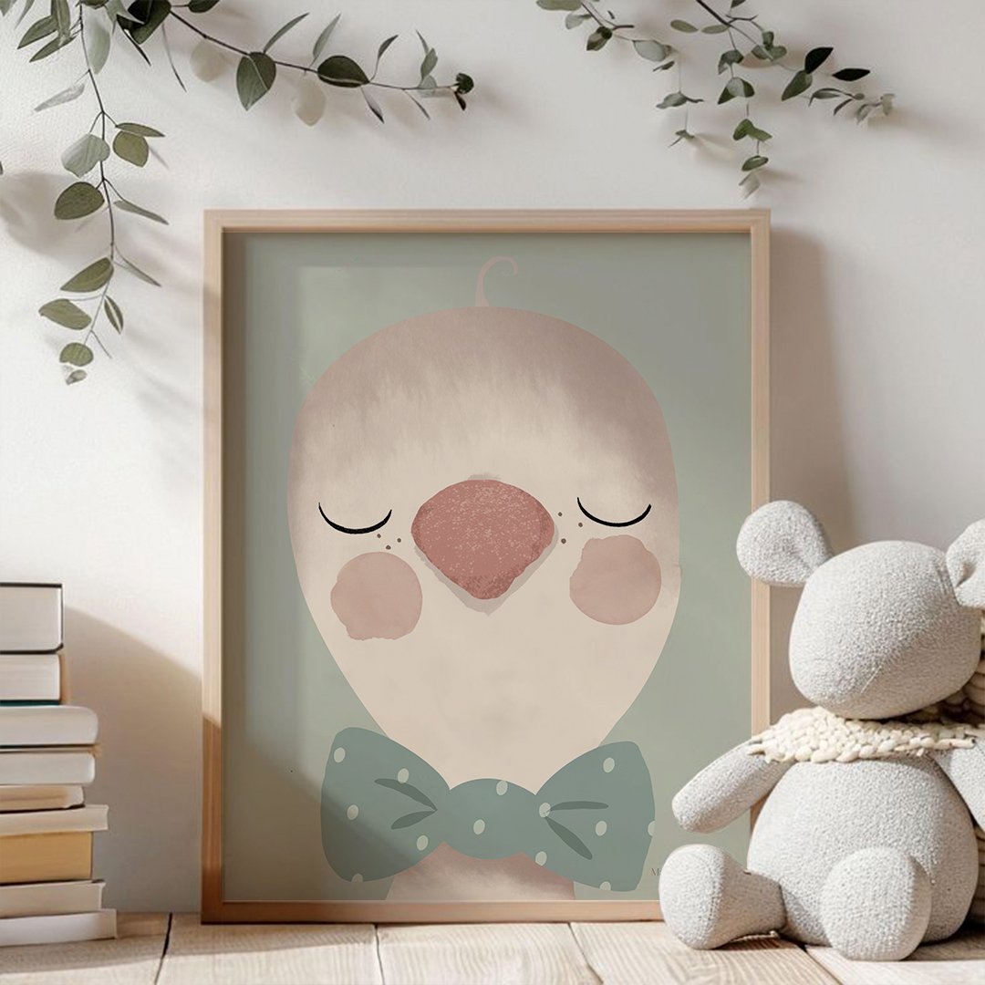 Lámina personalizada retrato de ganso pintado a mano