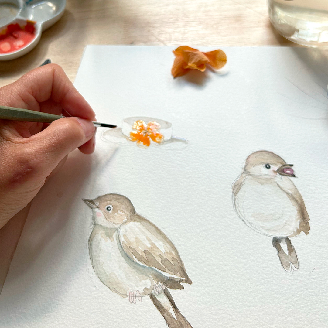 acuarela pajaritos