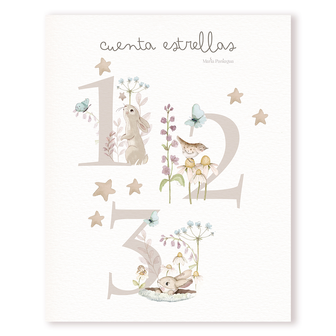 lamina cuenta estrellas azul