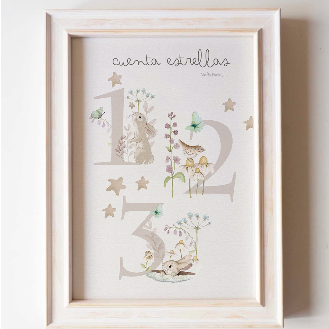 lamina cuenta estrellas verde