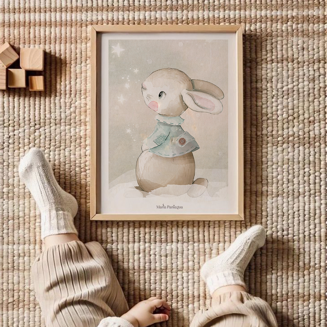 Preciosa lámina infantil inspirada en un cuento clásico. Habitaciones infantiles mágicas. Ilustrada por María Paniagua