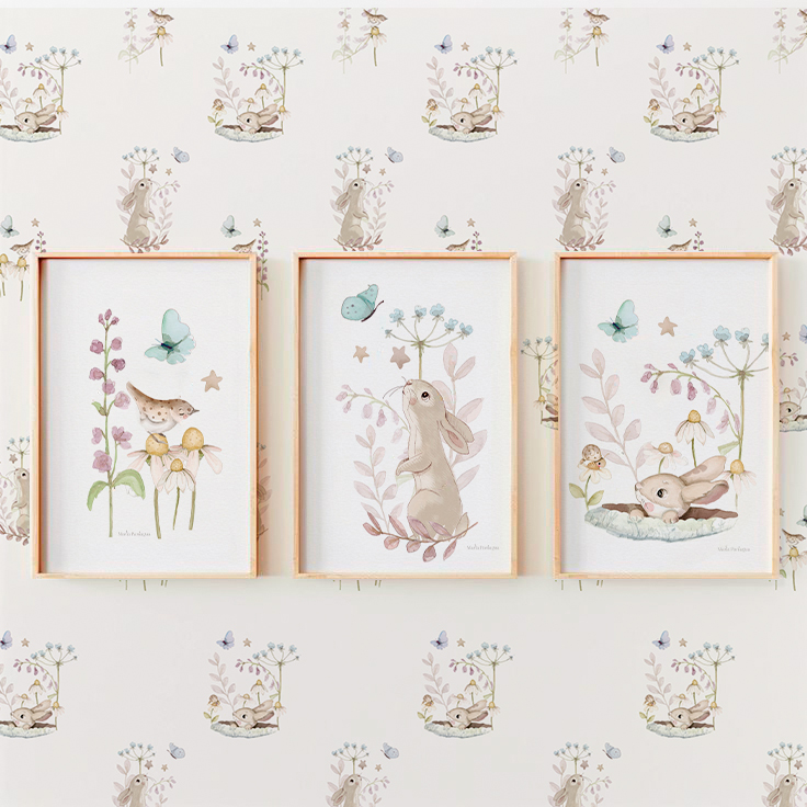 pack tres laminas conejitos