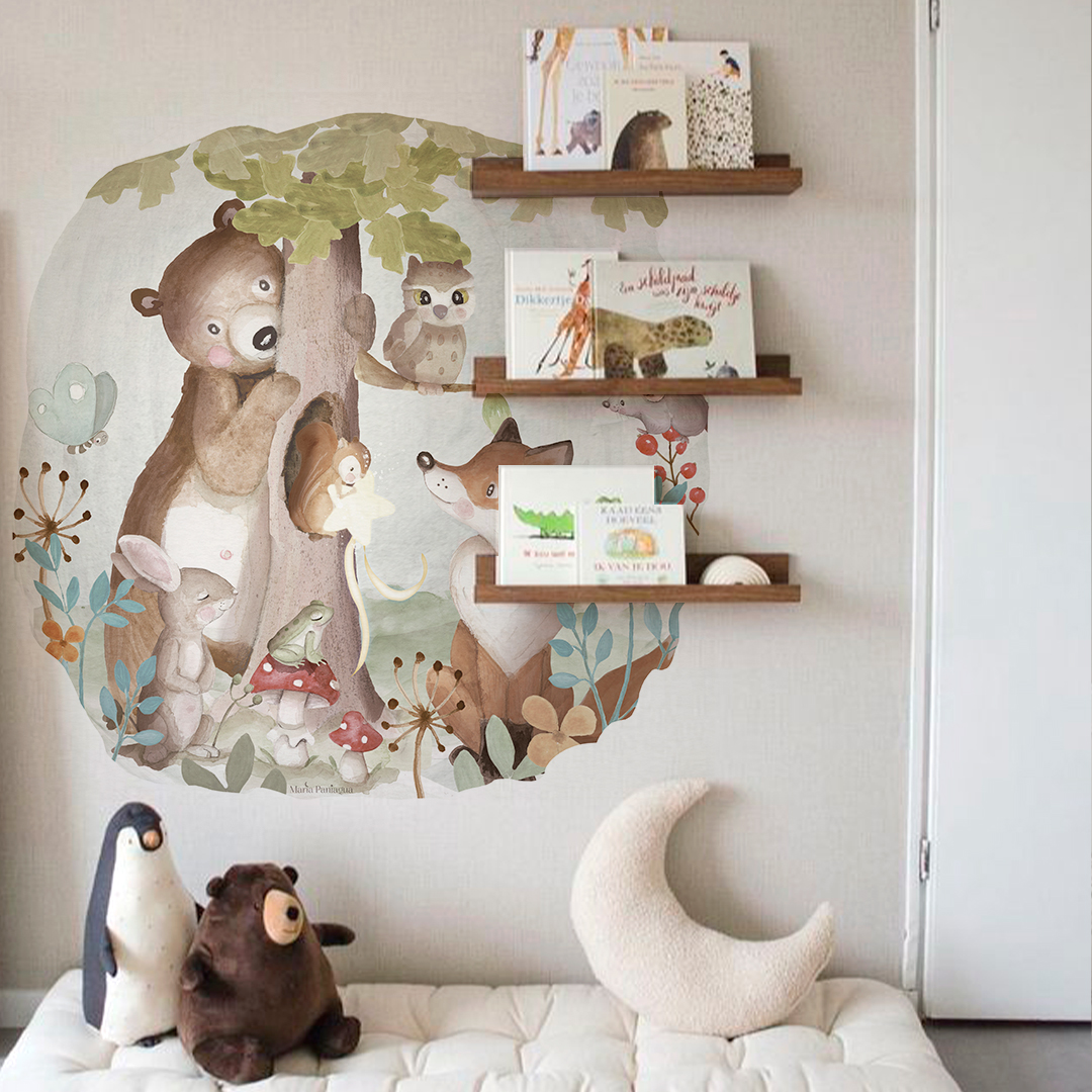 vinilo pared infantil cuento bosque