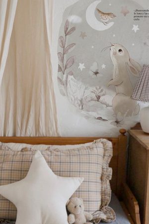 vinilo pared infantil cuento bienvenido estrellas