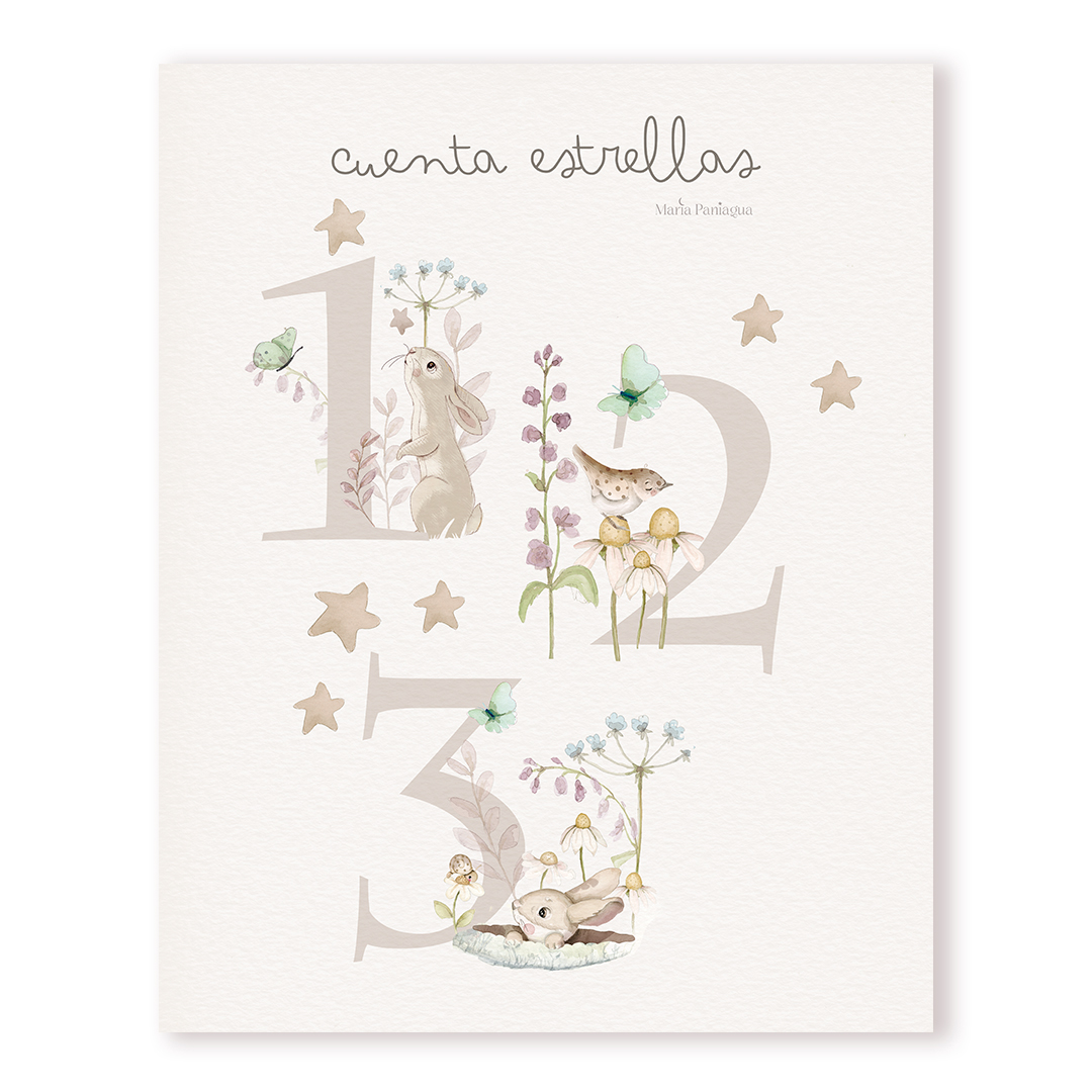 lamina cuenta estrellas verde