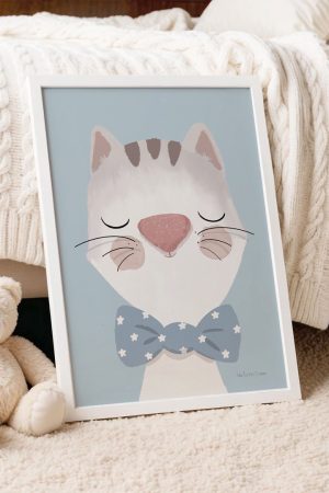 lamina infantil retrato gato azul