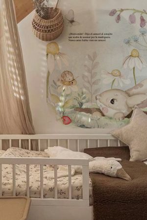 vinilo pared infantil cuento bienvenido