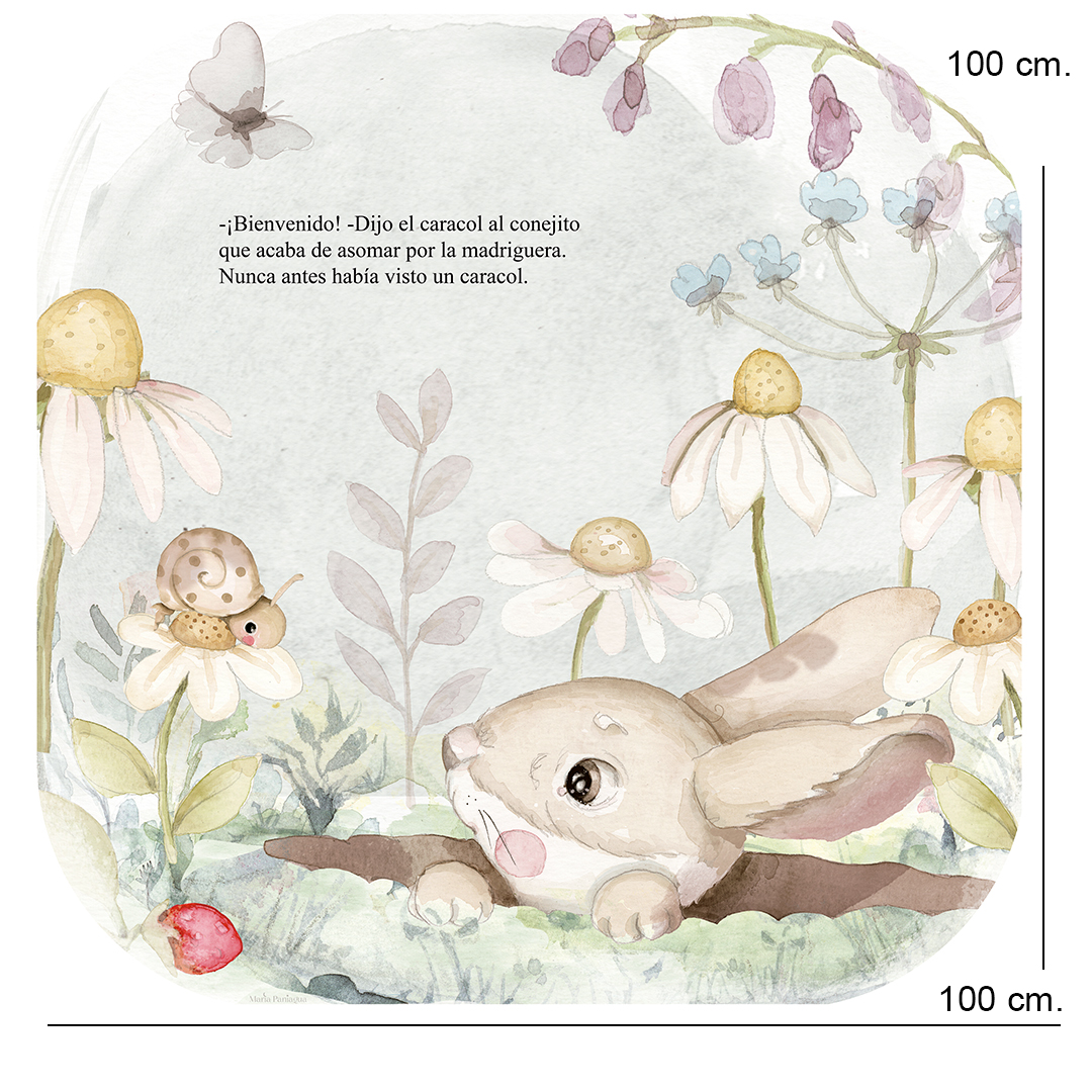 vinilo pared infantil cuento bienvenido