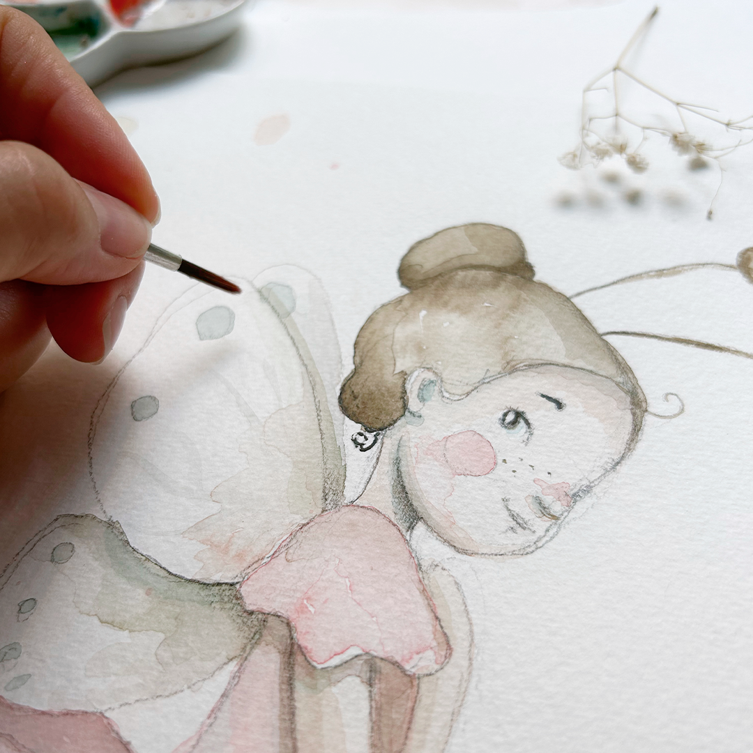 dibujando a lalalu acuarela