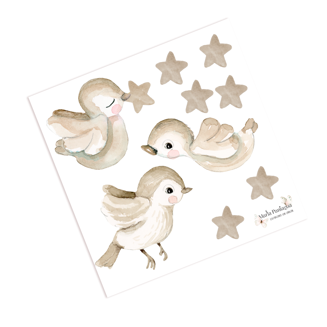 vinilos pajaritos lalalu