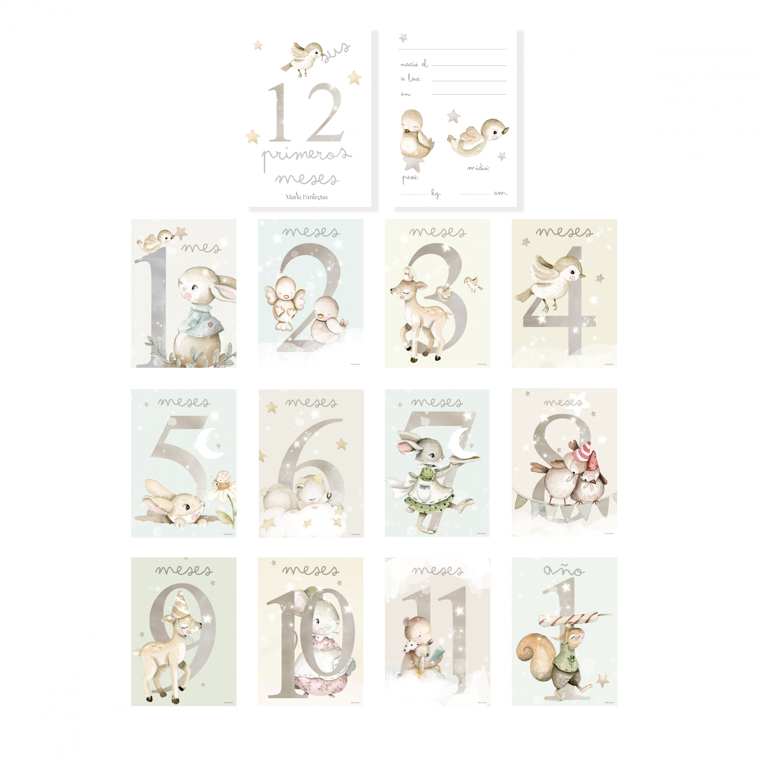 12 tarjetas cumple mes