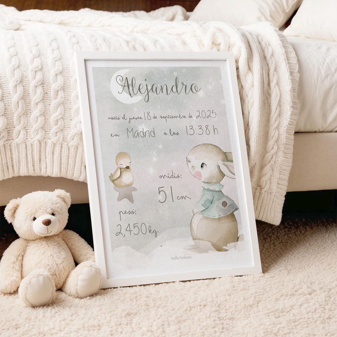 Lámina nacimiento personalizada.
