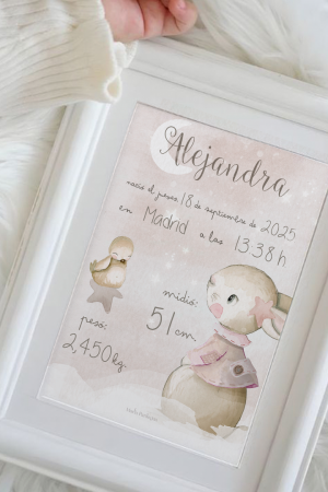 Lámina nacimiento color rosa