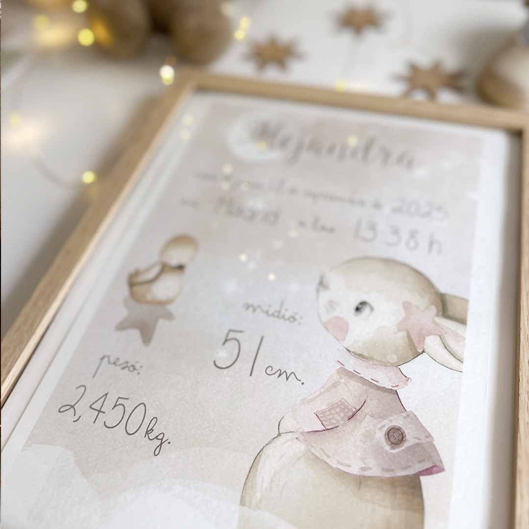 Lámina nacimiento color rosa