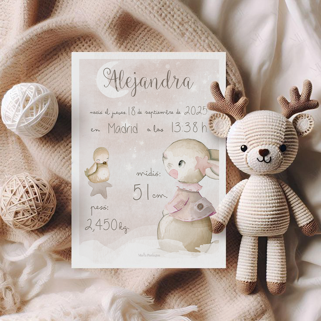 Lámina nacimiento color rosa