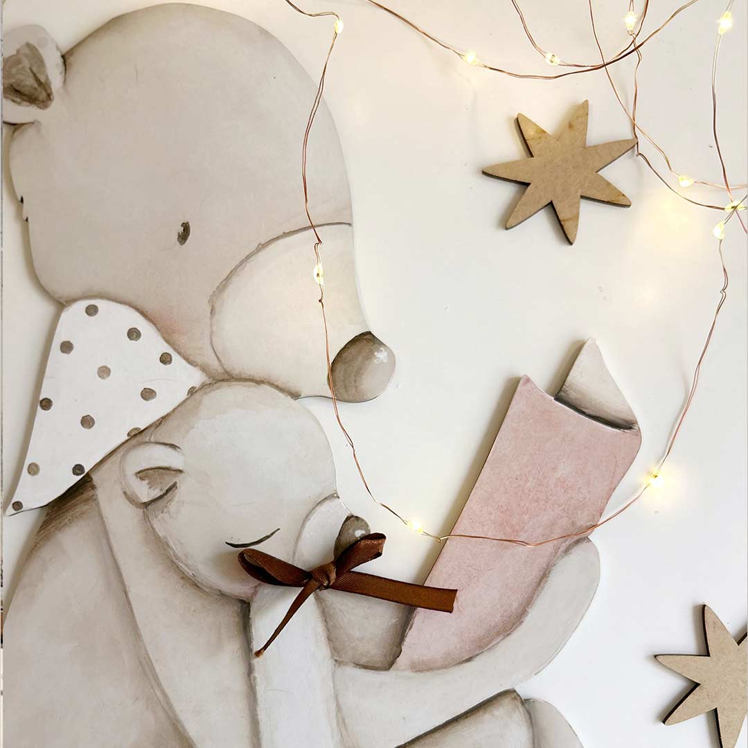 silueta de madera hora de soñar