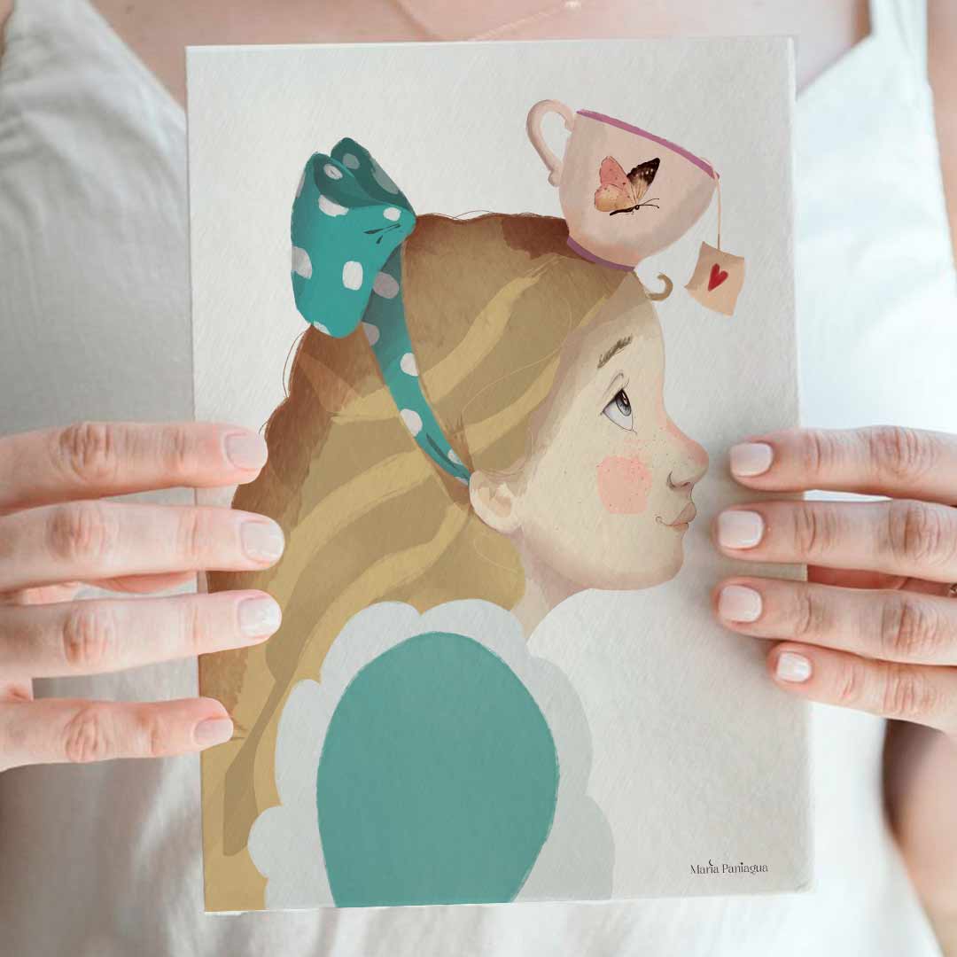 art print lámina Alicia. lustración Alicia en el País de las Maravillas.